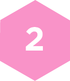 pink hexagon with the number two in the center