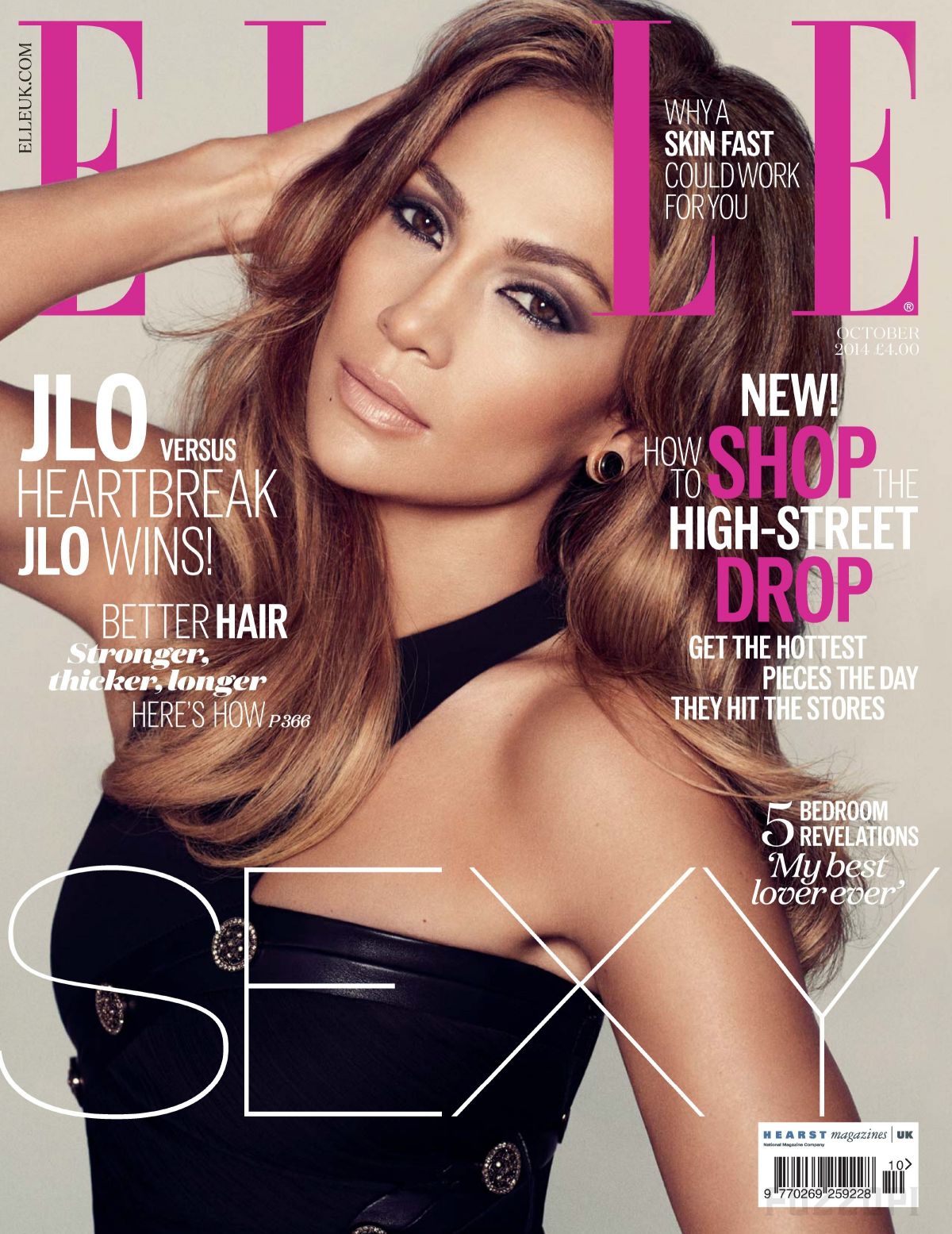 Elle magazine cover with Jennifer Lopez